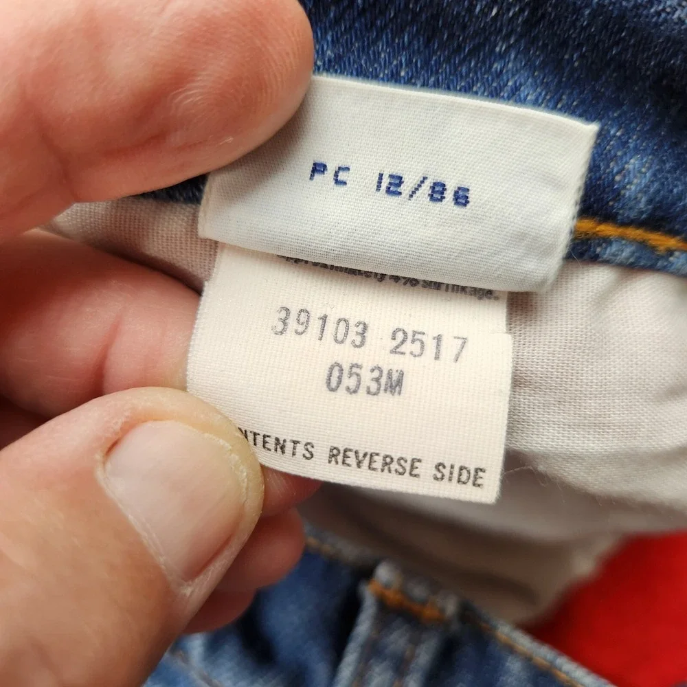 Vtg Lined Levis Pants Mens 33 Blue Jeans Denim‎ Orange Tab USA Men 36x31 Destroy
